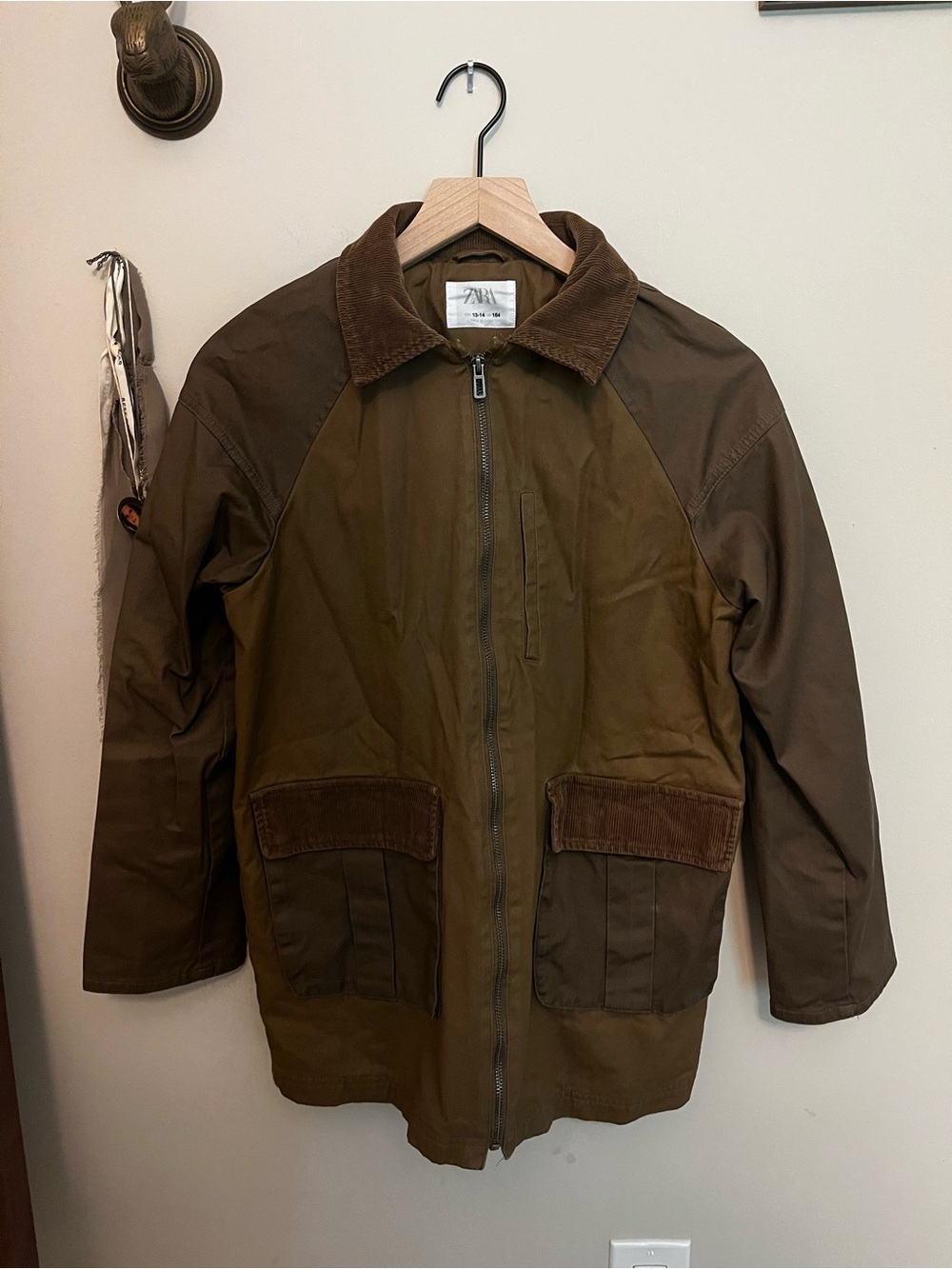 ZARA Kids Waterproof Brown Jacket - size 13-14